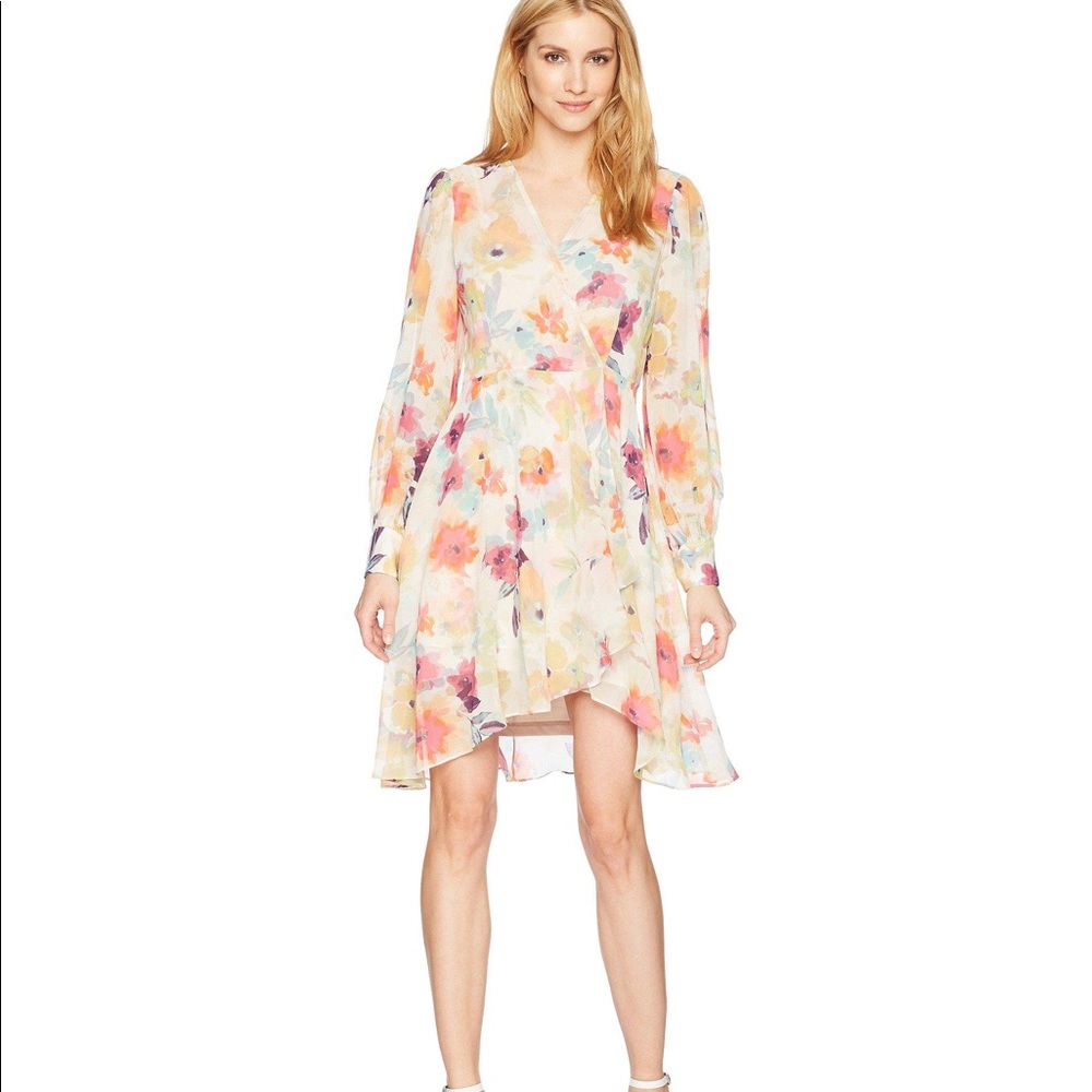 Calvin Klein floral chiffon dress size 2